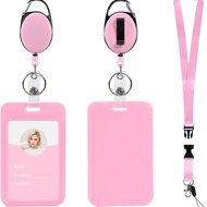 Phone Lanyard Neck Strap Retractable Buckle ID Holder Employee Badge Card Holder Bus Pass Holder Fac