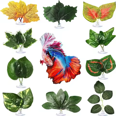 Aquarium Decoration Betta Fish Leaf Hammock Simulating The Natural Habitat for Betta Spawning Ground