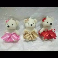 GANTUNGAN Teddy Bear Ribbon Keychain GK002
