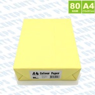 80克 A4 顔色影印紙 –黃色 (500張) a4紙