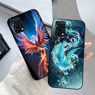 Back cover for oppo a74 / oppo a94 / oppo a95 / oppo a96 4g printed with the zodiac animal, rooster,