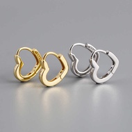 E H 1 0 7 8 Love Heart Ear Buckle Gold All-Match Fashionable Shape s Sterling Silver