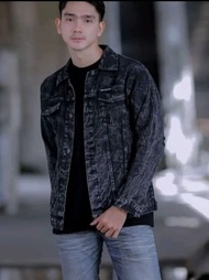 GRAFFITY JAKET JEANS PRIA JAKET HITAM JAKET HITAM PEKAT JAKET JEANS HITAM PEKAT JAKET JEANS HITAM PR