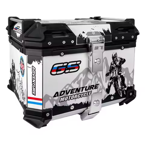 Waterproof Aluminum Alloy Motorcycle Tail Case 45L Capacity Top Box With Stylish Design 45L Sticker 
