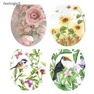 {FEEL} WC Pedestal Pan Cover Sticker Toilet Stool Commode Sticker Home Decor Bathroon Decor 3D Printed Flower View Decals {feeling}