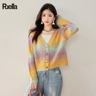 Puella | Áo Cardigan Knit Mềm Màu Degrade cho Phụ Nữ Mùa Đông