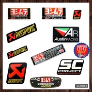 Exhaust Sticker Aluminium Tahan Panas untuk Motosikal Kereta Ekzos Yoshimura Akrapovic SC Project