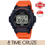 [Time Cruze] Casio W-219H Orange Resin Band Sports Digital Men Watch W-219H-4A W-219H-4AVDF