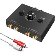 2-in-1-out Red and White Audio Switcher Lossless Sound Source Converter Splitter2Enter1Make a sound