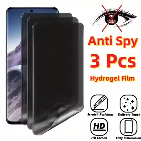 3Pcs Privacy Hydrogel Film For OPPO Find X7 Ultra X5 X3 Pro X6 A5 Pro Without Fingerprint Unlocking