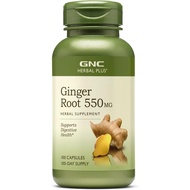 GNC Herbal Plus Ginger Root 550mg Supplement, Supports Digestive Health, 100 Servings