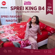 Emilia By Bonita Bed Sheet King Size 180x200 B4 - 4 Pillows Bedsheet King Size