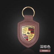 Porsche Keychain Shield Emblem Tag Cayenne Macan 718 Panamera 911 Taycan Car Key Holder Pendant Driv