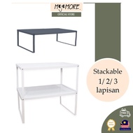 MOJOMORE Stackable Adjustable Kitchen Cabinet Rack Countertop Storage Organizers Rak Bumbu Dapur