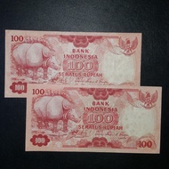 Uang Lama Uang Kuno 100 Rupiah Badak 1975 XF-