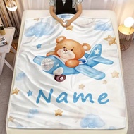Free Customization Available - Christmas Gift Choice: Flannel Bear & Plane Heart Blanket, Multiple S