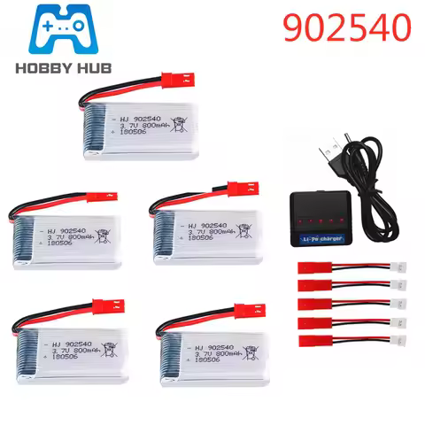 902540 3.7V 800mAh Lipo Battery For MJX R/C X400 X500 X800 HJ819 X25 Battery RC Quadcopter Drone Spa