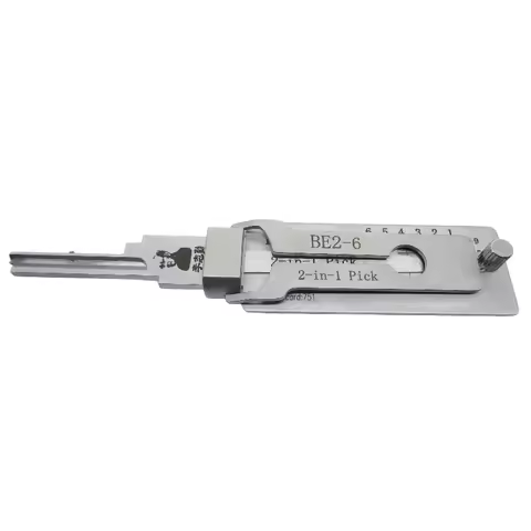 LISHI BE2-6 2 in 1 Locksmith Tool Lock Pick & Decoder Flat Milling for Home Door Civil Lock