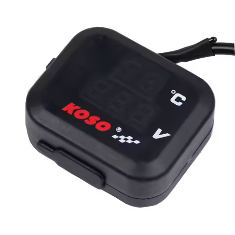 KOSO Motorcycle Voltmeter Universal KOSO Motorcycle Voltmeter Thermometer Temperature Indicator Volt