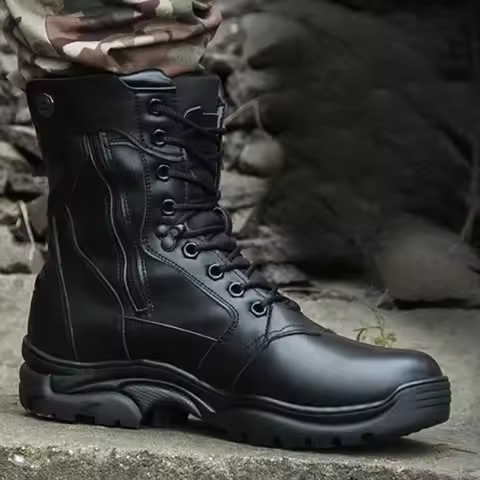 Men's Winter Combat Boots, Military Tactical Training Boots, High-top Combat Shoes, Waterproof, Non-