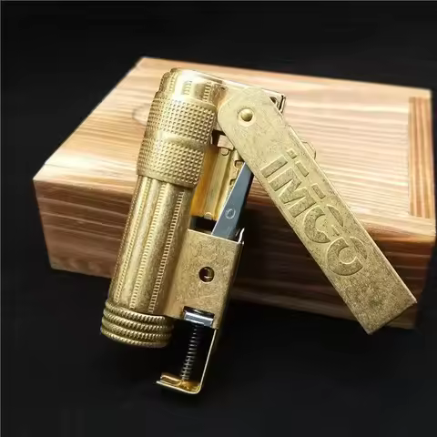 Original IMCO Lighter Old Flint Lighter Windproof Stainless Steel Cigarette Petrol Oil Lighter Infla