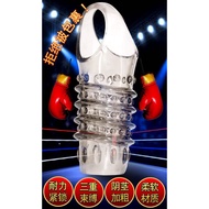 Time Delay Reusable Crystal Extension Sleeve Spike Condom for Men Sensitive Kondom Duri Kondom Tahan