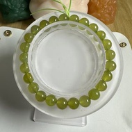 天然岫玉青提奶蓋手串 7.5mm