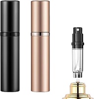 chausa Pack of 2 Perfume Atomiser, Refillable, 5 ml, Perfume Atomiser, Mini Perfume Atomiser for On