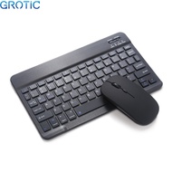 GROTIC Keyboard 10 inch Wireless Bluetooth LED Touchpad Mouse Set untuk iPad Smartphone PC Laptop