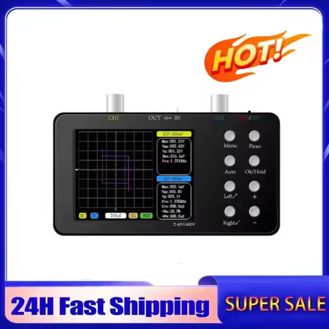 SCO2 Dual Channel Digital AUTO Oscilloscope PWM 50M 10Mhz Sampling Rate 2.5KSa/S Analog Bandwidth Fo