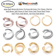 Beebeecraft 20-620pcs 3-10mm 304 Stainless Steel Open Jump Rings Metal Connectors Golden/Rose Gold/Silver Color