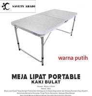 MEJA LIPAT KOPER HPL ALUMINIUM-MEJA LIPAT PORTABLE - KAKI BULAT