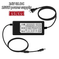 DC24V 6A Adapter US EU Plug 150W Power Supply Transformer LED Driver Power Supply for LED Lamp Ampli