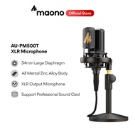 Maono AU-PM500 XLR Condenser Microphone with Large Diaphragm Professional Cardioid Studio Mic For Re