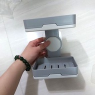 雙層 香皂盒 番梘 吸盤 肥皂盒 免打孔壁 掛式 瀝水 新型 置物架 two 2 layers soap stand