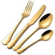 LUXURY GOLD Spoon Fork Set Sudu Garpu Gold Set Sudu Garpu Exclusive Set Sudu Garpu Makan Dinnier 4in1 Spoon Fork Set