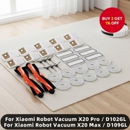 Compatible replacement parts for Xiaomi X20 Pro/X20 Max/D102GL/D109GL robot vacuum include main brus