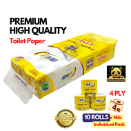 [Premium Quality] Toilet Tissue Roll 4 Ply/individually wrap/toilet paper/) Wei Xiao Bathroom Tissue Roll/pulp paper