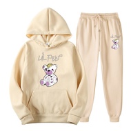 {Youyou clothing} Lil Peep Bear ชุดกีฬาชุด Hoodies บุรุษกางเกงฤดูใบไม้ร่วงฤดูหนาวเสื้อผ้าขนแกะชุดวิ่