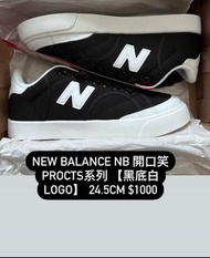 【24.5cm】New Balance NB 開口笑 PROCTS系列 【黑底白logo】	24.5cm $1000