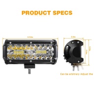 Lampu Sorot LED CWL 24V 24 Mata 2 Lapis BAR CREE Truk Bus Canter Tronton Traktor Hi Lo Truk Off Road