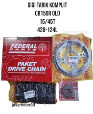 GEAR GIR SET KOMPLIT CB150R OLD CB 150 R 15 45T FEDERAL PARTS