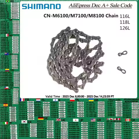 SHIMANO DEORE XTR CN M9100 XT M8100 SLX M7100 DEORE M6100 Chain 12s MTB Bicycle Chain 116L 124L 126L