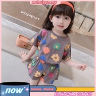 BNS 2PCS (Tshirt+Shorts) girl suit kids girl tshirt kids girl short pants kids girl baby girl clothi