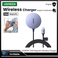 UGREEN ที่ชาร์จแบตเตอรี่โทรศัพท์ที่ชาร์จแบบไร้สายไร้สายแม่เหล็ก15W ที่ชาร์จสำหรับไอโฟน1514 13 Pro Ma