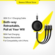 Baseus 66W Portable 3-in-1 USB to M+L+C Fast Charging Data Cable USB Type-c Super Quick charge for Huawei Lightning cable compatible for i12
