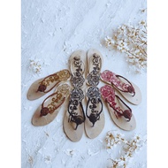 36 - 40 Ethnic Woven Batik Flower Shell Sandals Jogja Ethnic Sandal/ Woven Sandal/ Batik Sandal/