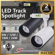 <SIRIM>LED TRACK LIGHT 8W/12W/18W/24W BLACK/WHITE COB LED TRACK SPOTLIGHT