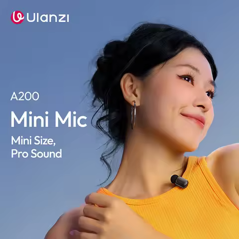 Ulanzi A200 Mini Mic 48kHz/24bit 100m Wireless Range SNR 75dB for Livestreaming Street Interviews Vl