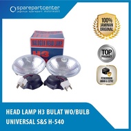 HEAD LAMP H3 ROUND 5INC 2PCS UNIVERSAL S&S H-540 - WITHOUT BULB (WO/BULB)
